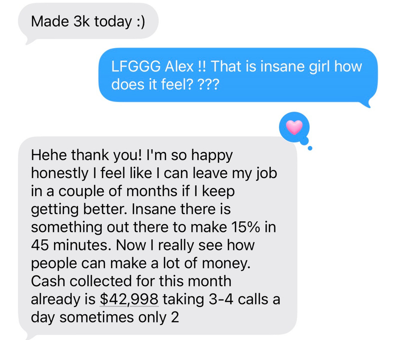 Member chat screenshot about landing a role